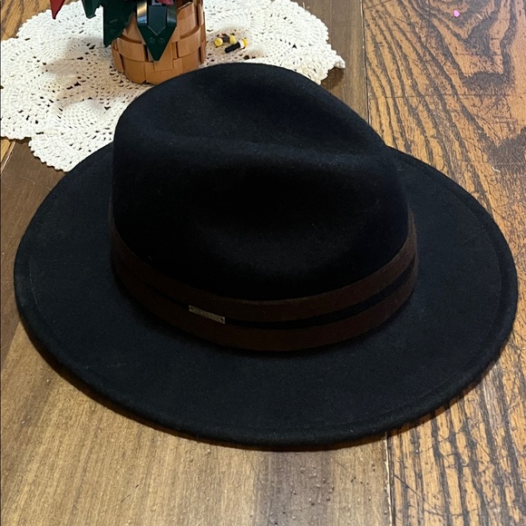 Gigi & Pip Black Wool Fedora Hat with Brown Band main image 6